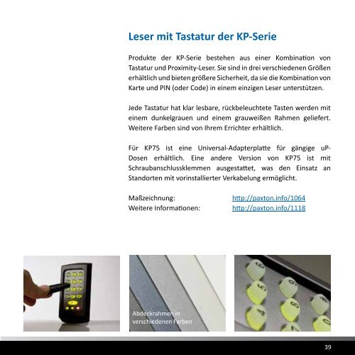 Leser und Tastaturen - Paxton GmbH