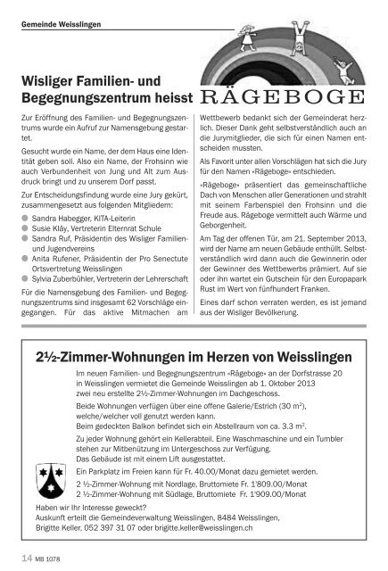 Mitteilungsblatt - Weisslingen