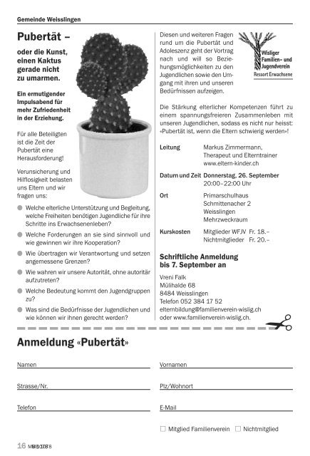 Mitteilungsblatt - Weisslingen