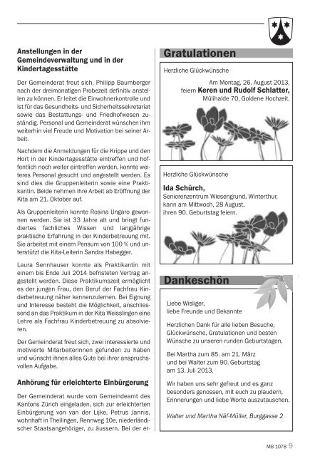 Mitteilungsblatt - Weisslingen