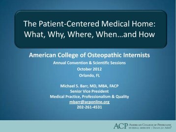 context for knowing the pcmh context for knowing the pcmh