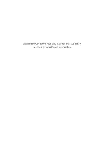 Academic Competences and Labour Market Entry studies among ...