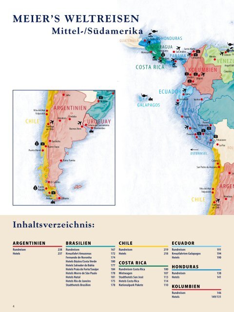 MEIER`S WELTREISEN - Mittel- und Südamerika - Winter 2012/2013