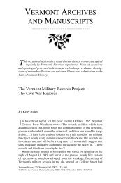 The Vermont Military Records Project - Vermont Historical Society