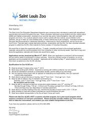 Application Packet - Saint Louis Zoo