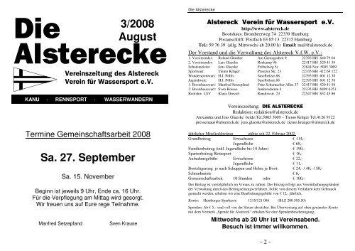 Die Alsterecke 03/2008 - Alstereck VfW eV