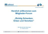 Richtig Schenken, Erben und Vererben - Volksbank Darmstadt