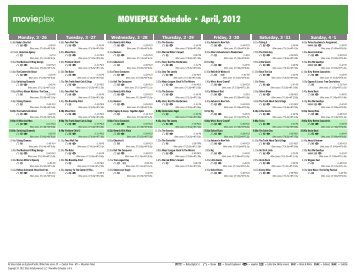 MOVIEPLEX Schedule - April, 2012 - Starz