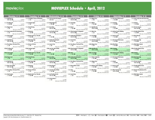 MOVIEPLEX Schedule - April, 2012 - Starz