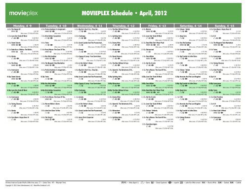 MOVIEPLEX Schedule - April, 2012 - Starz