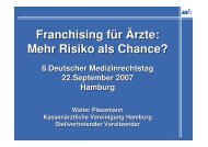 Franchising für Ärzte: Mehr Risiko als Chance? - Medizinrechts ...