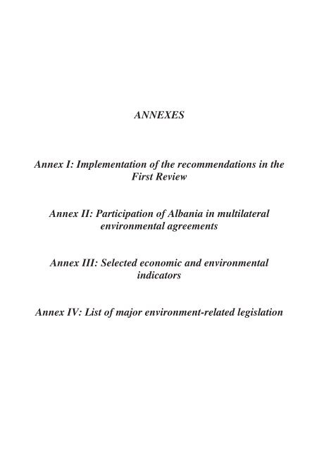 Second Environmental Performance Review of Albania