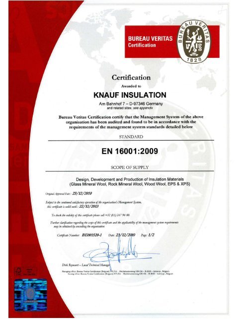 BV Knauf Group Certificate.pdf - Knauf Insulation