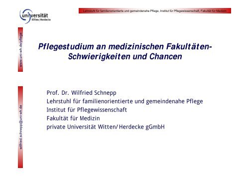 Pflegestudium an medizinischen Fakultäten- Pflegestudium an ...