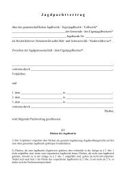 Jagdpachtvertrag Jagdpachtvertrag