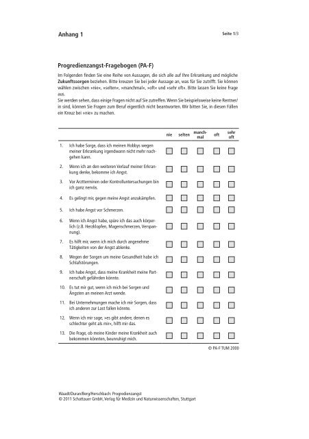 Progredienzangst-Fragebogen (PA-F) Anhang 1