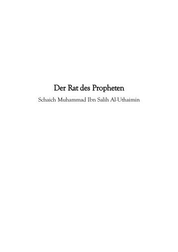 Der Rat des Propheten an Mu`aadh ibn Jabal