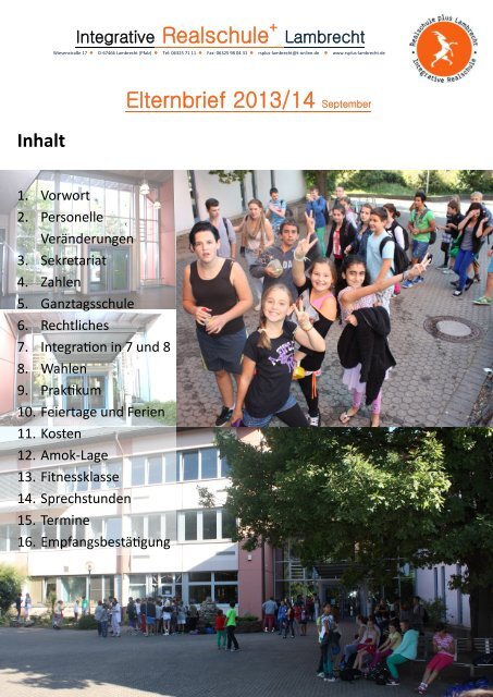 Eltern-Infobrief 2013/2014(pdf) - Realschule Plus – Lambrecht