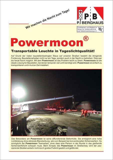 Prospekt POWERMOON - Peter Berghaus Verkehrstechnik