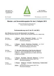 Witzenhausen - Wanderplan 2. HJ 2013 - Werratalverein 1883 eV