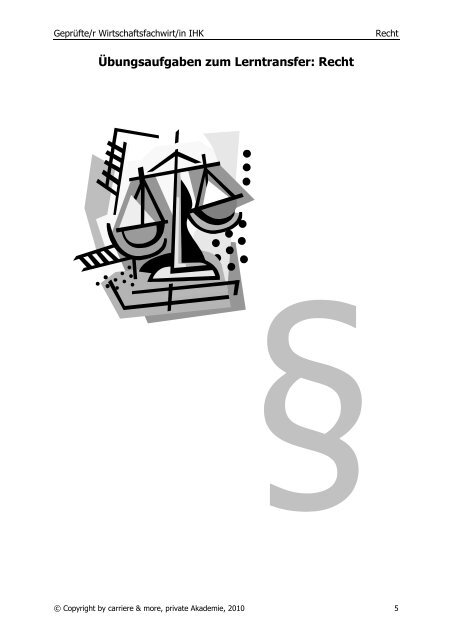 Ubungsaufgaben Zum Lerntransfer Recht Carriere More