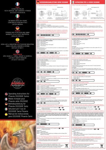 Operating Instructions for Phoenix DS2000E Series ... - Phoenix Safes