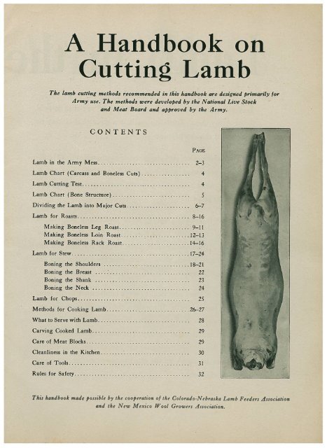 Handbook on Cutting Lamb - Preppers