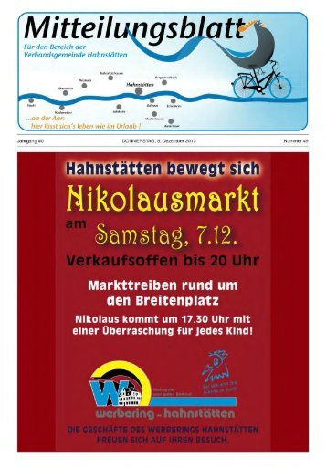 Mitteilungsblatt Nr. 49 vom 05.12.2013 - VG Hahnstätten