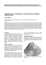 Determination of the provenance of the archaeological monument