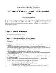 Discrete SIR Model of Epidemics An Example of a Nonlinear System ...