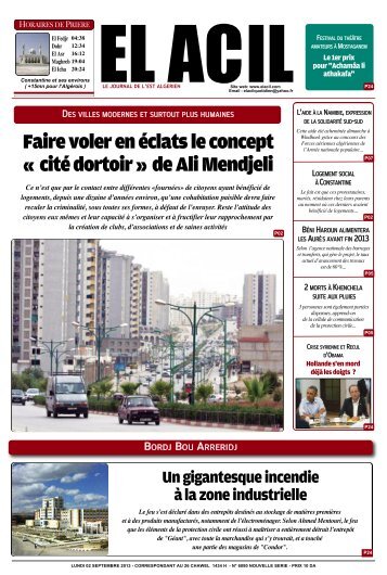 Faire voler en éclats le concept « cité dortoir » de Ali ... - Elacil.com