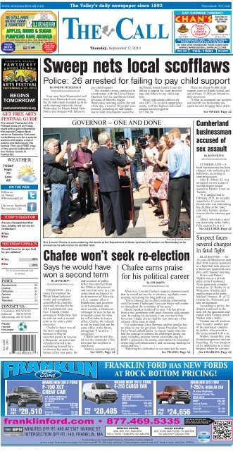 Chafee won't seek re-election - The Woonsocket Call