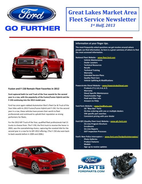 Ford GLMA Newsletter, 1st half 2013