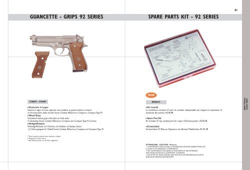 Download catalogo parti pistola (pdf) - La nuova armeria