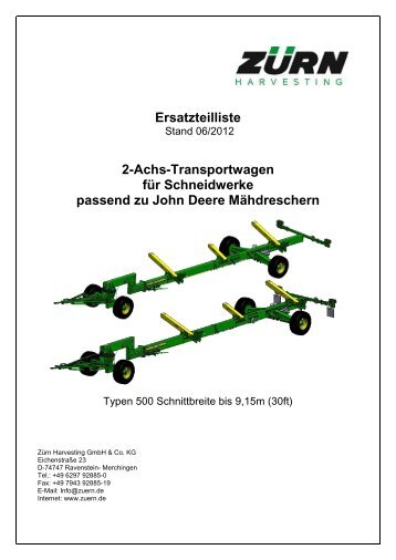 Ersatzteilliste 2-Achs-Transportwagen für Schneidwerke ... - Zurn