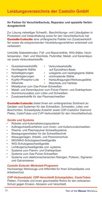 das programm - Castolin Eutectic