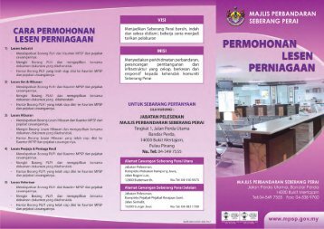 cara permohonan lesen perniagaan - Majlis Perbandaran Seberang ...