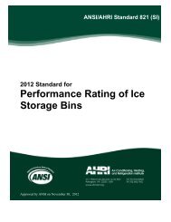 AHRI 821 (SI)-2012: Performance Rating of Ice Storage Bins