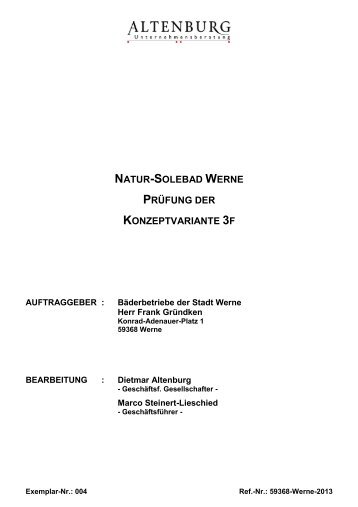 natur-solebad werne prüfung der konzeptvariante 3f - Stadt Werne