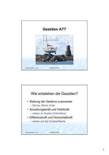 Gezeiten ATT Wie entstehen die Gezeiten? - Well-Sailing