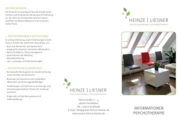 InformatIonen PsychotheraPIe - Praxis HEINZE | LIESNER