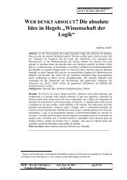 Die absolute Idee in Hegels „Wissenschaft der Logik“