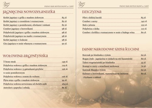 Pobierz menu w PDF - Piano Bar