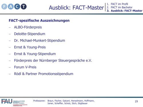 FACT im Master - FACT- Finance Auditing Controlling Taxation