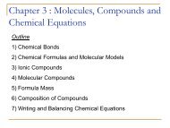 Chapter 3 : Molecules, Compounds and Chemical Equations