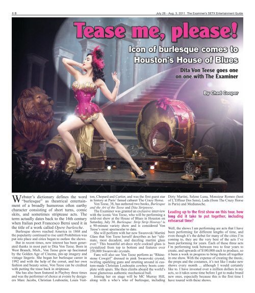 Southeast Texas Entertainment Guide July 28th Issue - The Examiner