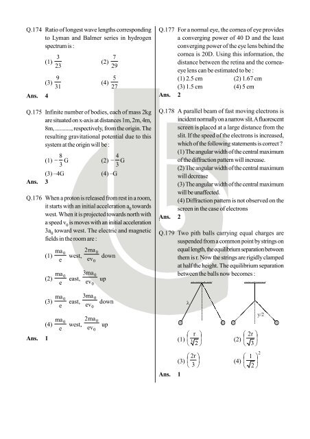 Download NEET-UG 2013 Answer Key (Code - X) - Bansal Classes