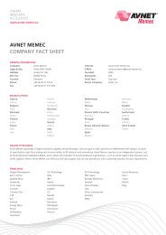 AVNET MEMEC COMPANY FACT SHEET