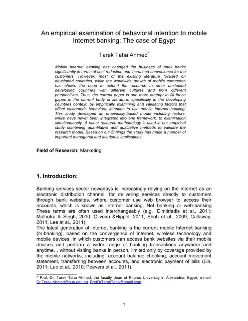 An empirical examination of behavioral intention to mobile Internet ...