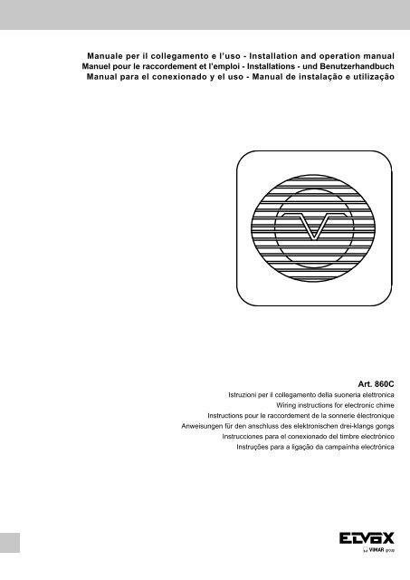 Manuale per il collegamento e l'uso - Installation and ... - Vimar
